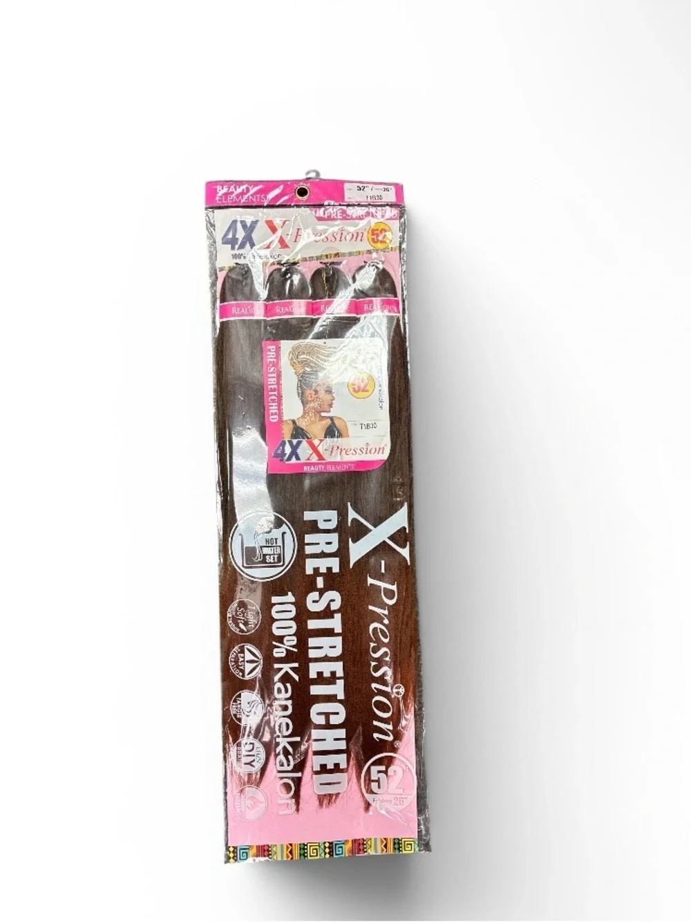 X-Pression Pre-Stretched Kanekalon Braid - Dark Brown (1B)52”